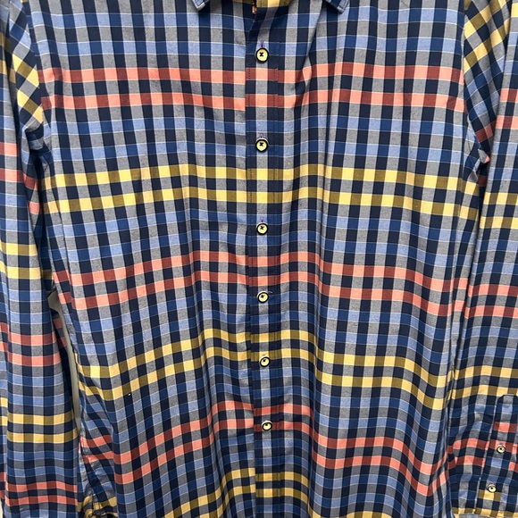 Justing tailored button down shirtt XL Plaid with floral inside cuff and collar - Picture 7 of 16